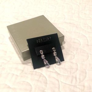 Brand New Nadri three rhinestone drop earrings